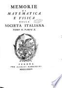 Memorie di matematica e fisica della Società italiana