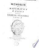 Memorie di matematica e fisica della Societa italiana
