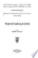 Memorie di metodologia statistica: Transvariazione