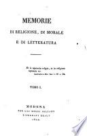 Memorie di religione, di morale e di letteratura.