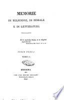 Memorie di religione, di morale e di letteratura