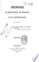 Memorie di religione, di morale e di letteratura