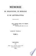 Memorie di religione, di morale e di letteratura
