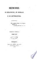 Memorie di religione, di morale e di letteratura