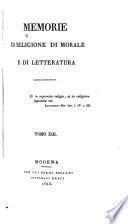 Memorie di religione, di morale e di letteratura