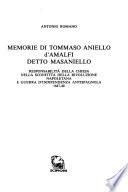 Memorie di Tommaso Aniello d'Amalfi detto Masaniello