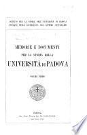 Memorie e documenti per la storia di Padova