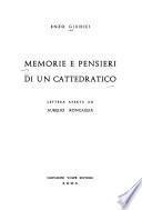 Memorie e pensieri di un cattedratico