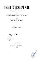 Memorie geografiche pubblicate come supplemento alla Rivista geografica italiana