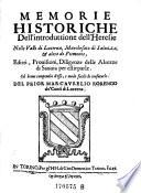 Memorie historiche dell'introductione dell' heresie ; nelle valli di Lucerna, Marchesato di Saluzzo et altre di Piemonte; editti, provisio ni ... per estirparle. Col compendo d'esse, e modo di confutarle