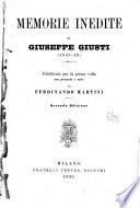 Memorie inedite di Giuseppe Giusti (1845-49)