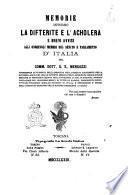 Memorie intorno la difterite e l'acholera e brevi avvisi agli onorevoli membri del Senato e Parlamento d'Italia per G. E. Mengozzi