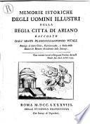 Memorie istoriche degli uomini illustri della regia città di Ariano
