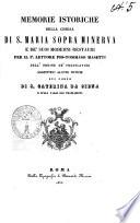 Memorie istoriche della chiesa di S. Maria sopra Minerva e de'suoi moderni restauri