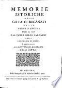 Memorie istoriche della città di Recanati nella marca d'Ancona