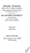 Memorie istoriche della città e chiesa di Bergamo