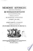 Memorie istoriche della terra di Pennasangiovanni illustrate dall'abate Giuseppe Colucci, cittadino di essa terra e patrizio Camerinese ed Ascolano colla giunta di un codice diplomatico di documenti