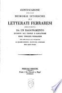 Memorie istoriche di letterati ferraresi