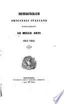 Memorie originali italiane risguardanti le belle arti