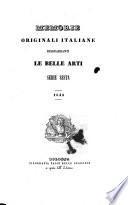 Memorie originali italiane risguardanti le belle arti
