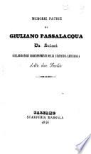 Memorie patrie di Giuliano Passalacqua da Salemi, collaboratore corrispondente della Statistica letteraria delle Due Sicilie
