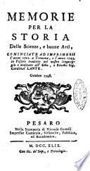 Memorie per la storia delle scienze e belle arti, cominciate ad imprimersi l'anno 1701 a Trevoux ...