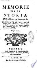 Memorie per la storia delle scienze e belle arti, cominciate ad imprimersi l'anno 1701 a Trevoux ...