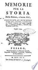 Memorie per la storia delle scienze e belle arti, cominciate ad imprimersi l'anno 1701 a Trevoux ...