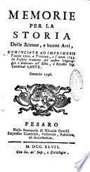 Memorie per la storia delle scienze e belle arti, cominciate ad imprimersi l'anno 1701 a Trevoux ...
