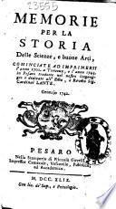 Memorie per la Storia delle Scienze e Buone Arti