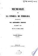 Memorie per la storia di Ferrara