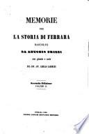 Memorie per la storia di Ferrara