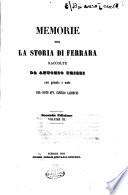 Memorie per la storia di Ferrara