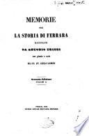 Memorie per la storia di Ferrara