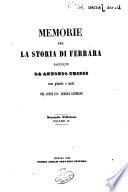 Memorie per la storia di Ferrara