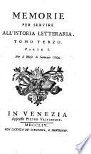Memorie Per Servire All'Istoria Letteraria