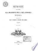 Memorie per servire alla descrizione della carta geologica d'Italia