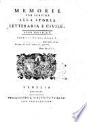 Memorie per servire alla storia letteraria e civile
