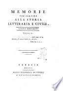 Memorie per servire alla storia letteraria e civile