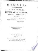 Memorie per servire alla storia letteraria e civile