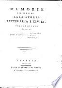 Memorie per servire alla storia letteraria e civile