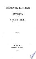 Memorie romane di antichita e di belle arti