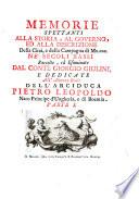 Memorie spettanti alla storia, al governo ed alla descrizione della città e della campagna di Milano ne'secoli bassi