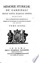 Memorie Storiche De' Cardinali Della Santa Romana Chiesa