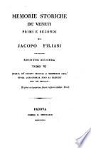 Memorie storiche de'Veneti primi e secondi. Ed