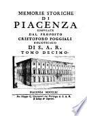 Memorie storiche della citta di Piacenza
