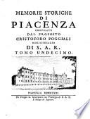 Memorie storiche della citta di Piacenza