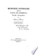 Memorie storiche della citta die Cremona