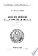 Memorie storiche della diocesi di Brescia