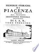 Memorie Storiche Di Piacenza